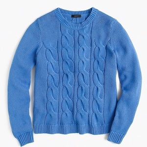 Jcrew blue cotton cable knit sweater with tags